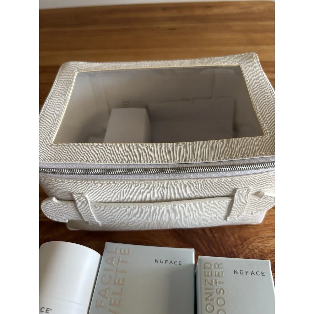 Nuface Mini Facial Toning Device & Ionized Booster, Facial Towelette, Case